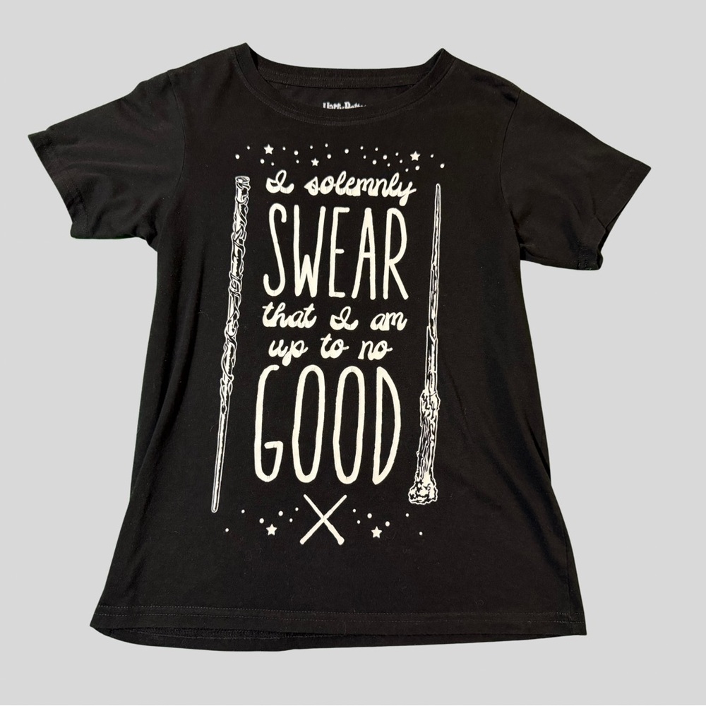 Warner Bros. Black Harry Potter Tee with White Print
